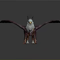 Mythical Flying Creature With Purple Wings White Head And Lion Body