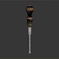Art Supplies Carving Tool With Black Brown Patterned Handle And Metal Blade