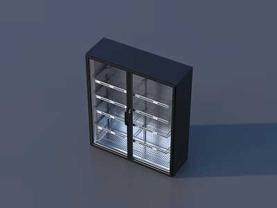 Black Kitchen Appliance Storage Cabinet With Glass Doors And Multiple Shelves 3d model
