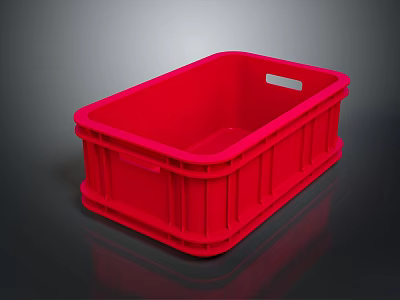 Red Plastic Storage Bin For Household Organizing Durable And Versatile Container 3d model