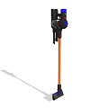 Lightweight Upright Vacuum Cleaner With Orange Pole And Black Blue Components For Home Cleaning