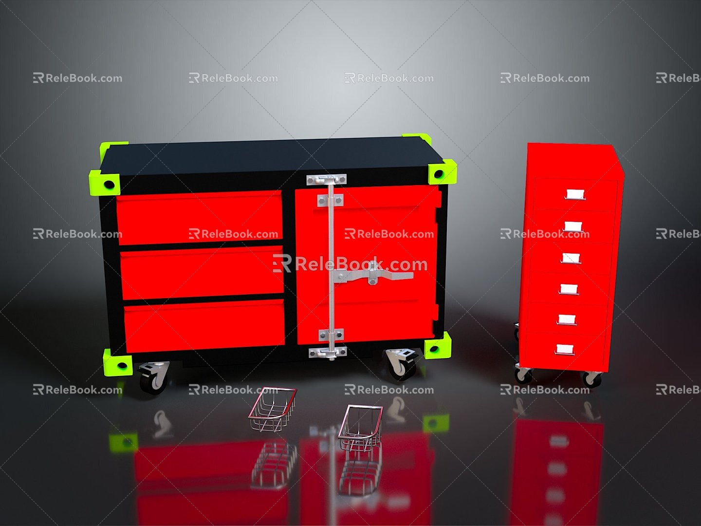 Tool Box Iron Box Multi-layer Tool Box Iron Box Iron Trunk Box Box Box Luggage Leather Box 3d model