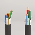 Colorful Electrical Cables In Black Tubes With Diverse Wire Colors