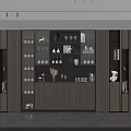 Elegant Modern Wine Cabinet With Glass Doors Lighting And Decorative Wine Glasses Home Accent