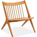 Modern Wooden Leisure Chair Featuring Slat Back And Angular Leg Design