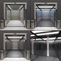 Public Facility Elevator With Stainless Steel Door Control Panel Buttons And Trash Bins