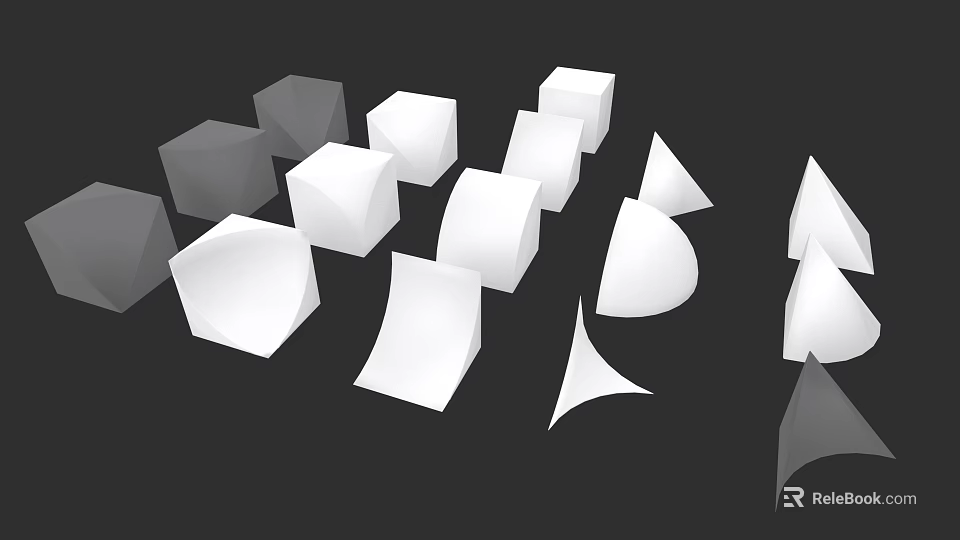 Modern Garden Landscape With White Gray Geometric Shapes And Abstract Designs 3d model 