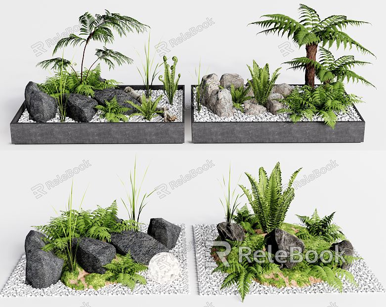 modern plant plant potted fern plant heap model