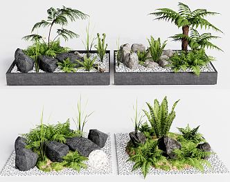 modern plant potted fern plant heap 3d model