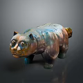 Unique Artistic Multicolored Bear Sculpture With Ceramic Bronze Finish For Home Decor