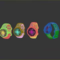 Smartwatches as Daily Living Essentials with White Straps Various Digital Interfaces and Green Screens