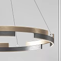 Modern Contemporary Chandelier With Gold Silver Metallic Ring Structure For Interior Lighting Decor 3d model