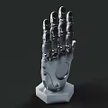 Game Movie Character With Silver Mechanical Hand And Hexagonal Base Design 3d model