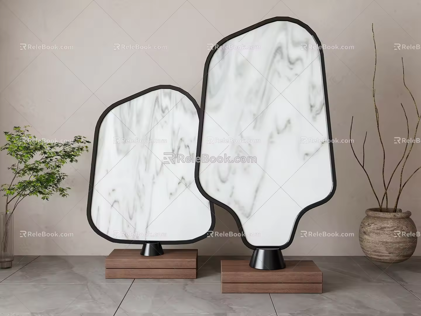 New Chinese Style Screen Ornaments Combination 3d model