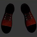 Red Lace Up Boots With Black Toe For Daily Casual Wear