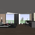 Modern Living Dining Room Interior With Open Concept Large Windows Natural Light And Modern Furniture