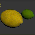Fresh Ripe Yellow Lemon and Green Lime on Dark Surface with Reflection