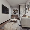 Modern Open Living And Dining Room Interior With Wooden Flooring Dining Table Sofa Pendant Lights