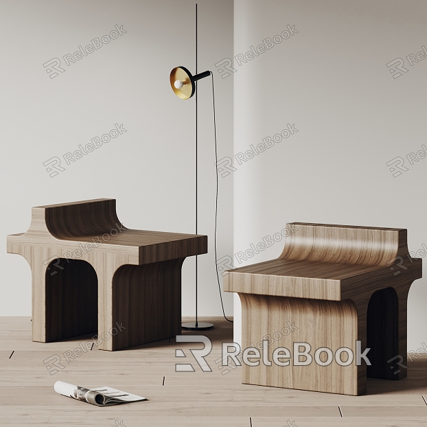 NORHOR Modern Casual Stool Solid Wood Stool Floor Lamp model