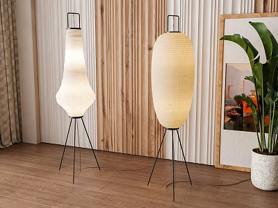 Modern Floor Lamps With Unique Designs In A Stylish Room 3d model