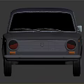 Vintage Blue Four Door Sedan with Retro Body Design and Classic Wheels
