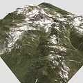 Scenic Garden Landscape With Snowy Peaks And Lush Green Mountain Slopes