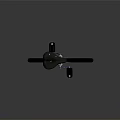 Blue Frame Unicycle With Black Seat And Single Wheel On Dark Background
