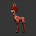 Cute Pink Llama Figurine With Red Fluffy Hair And Standing Pose Design