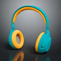 Turquoise And Orange Kid Friendly Headphones With Soft Earmuffs Lightweight Design