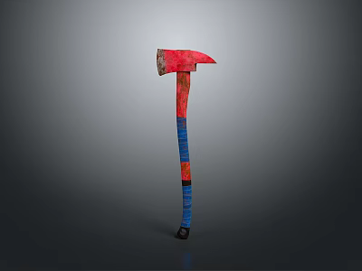 Hardware Tool Axe With Red Head And Blue Red Handle Design 3d model