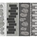 Stepping Stones with Various Stone Shapes and Slab Designs for Garden Path