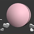 Pink Jar With Open Lid And White Heart Decorations On Dark Background