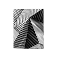 Modern Lounge Chair with Black and White Geometric Striped Pattern and Stylish Design