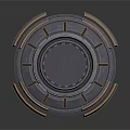 Metal Circular Mechanical Component With Grooved Edges And Ring Structure 3d model
