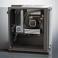Open Computer Case Showing Internal Components Motherboard CPU Cooler And Fans 3d model