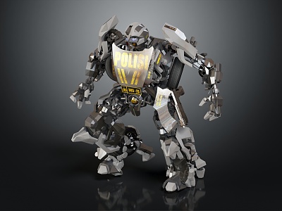 Modern Robot Mechanical Police Machine Police 3d model