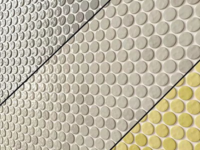 Circular Tile Components in Gray Beige Yellow Tones for Wall Decoration 3d model