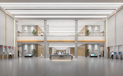 Modern Hospital Hall 3d model