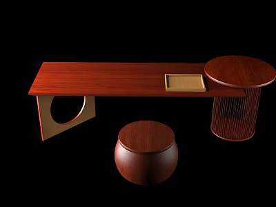New Chinese Tea Table and Chair Wooden Table 3d model New Chinese Tea Table and Chair Wooden Table 3d model