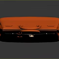 Vibrant Orange Leather Handbag With Top Handle Gold Metal Clasp And Structured Design