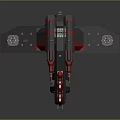 Sleek Black And Red Aerospace Spacecraft Model With Multiple Engines And Wing Structure 3d model