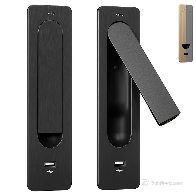 Modern Black Smart Wall Lamp With LED Lighting And Sensor Functionality 3d model 