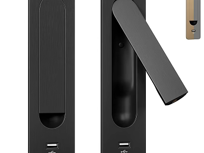 Modern Black Smart Wall Lamp With LED Lighting And Sensor Functionality 3d model