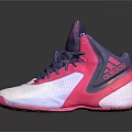 High Top Basketball Shoes With Pink Purple And White Colorful Design And Lace Up Style