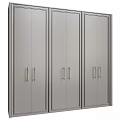 Contemporary Wardrobe Design With Multiple Cabinet Doors And Sleek Metal Handles