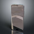 Sleek Silver Smartphone With Full Screen Display On Dark Reflective Background 3d model