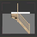 Wooden Staircase Design With White Platform And Glass Railing Interior