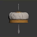Elegant White Fabric Hat Featuring Gold Base And Central Metal Pin