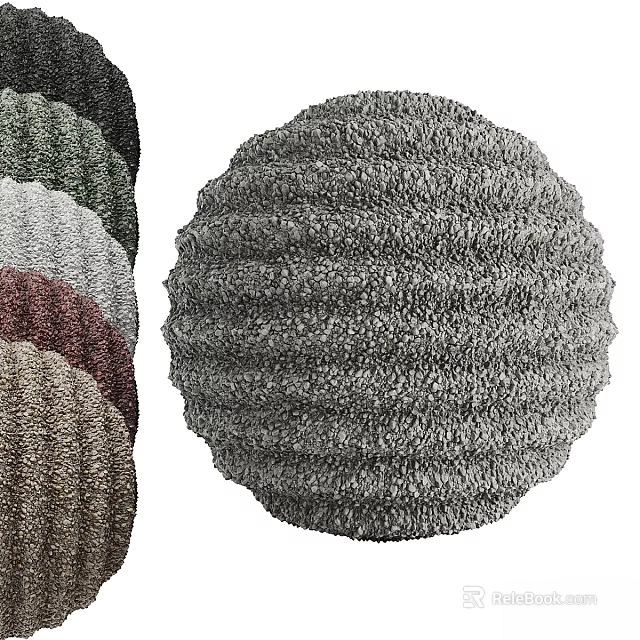 Knitted Spherical Components With Multiple Soft Colors And Decorative Texture 3d model 