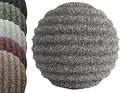 Knitted Spherical Components With Multiple Soft Colors And Decorative Texture 3d model